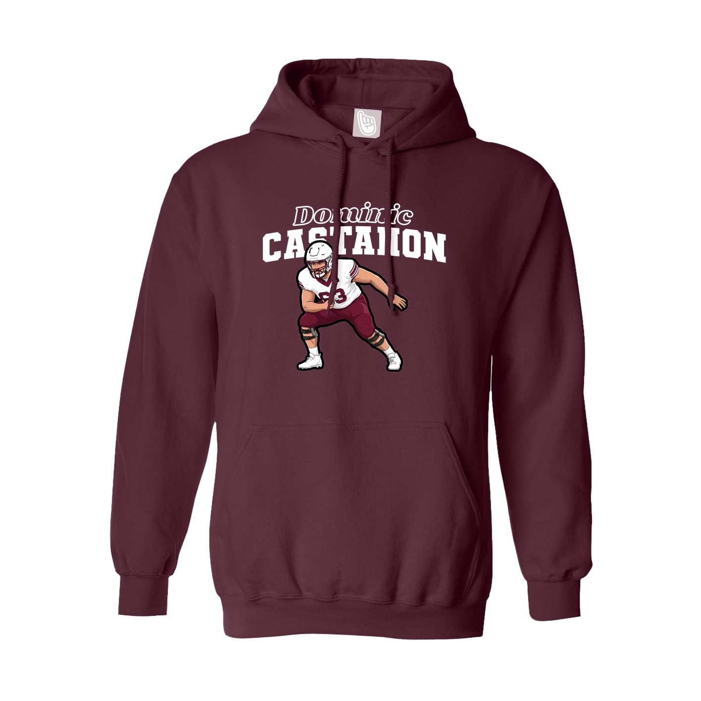 Youth Hoodie — Name Arch in Maroon
