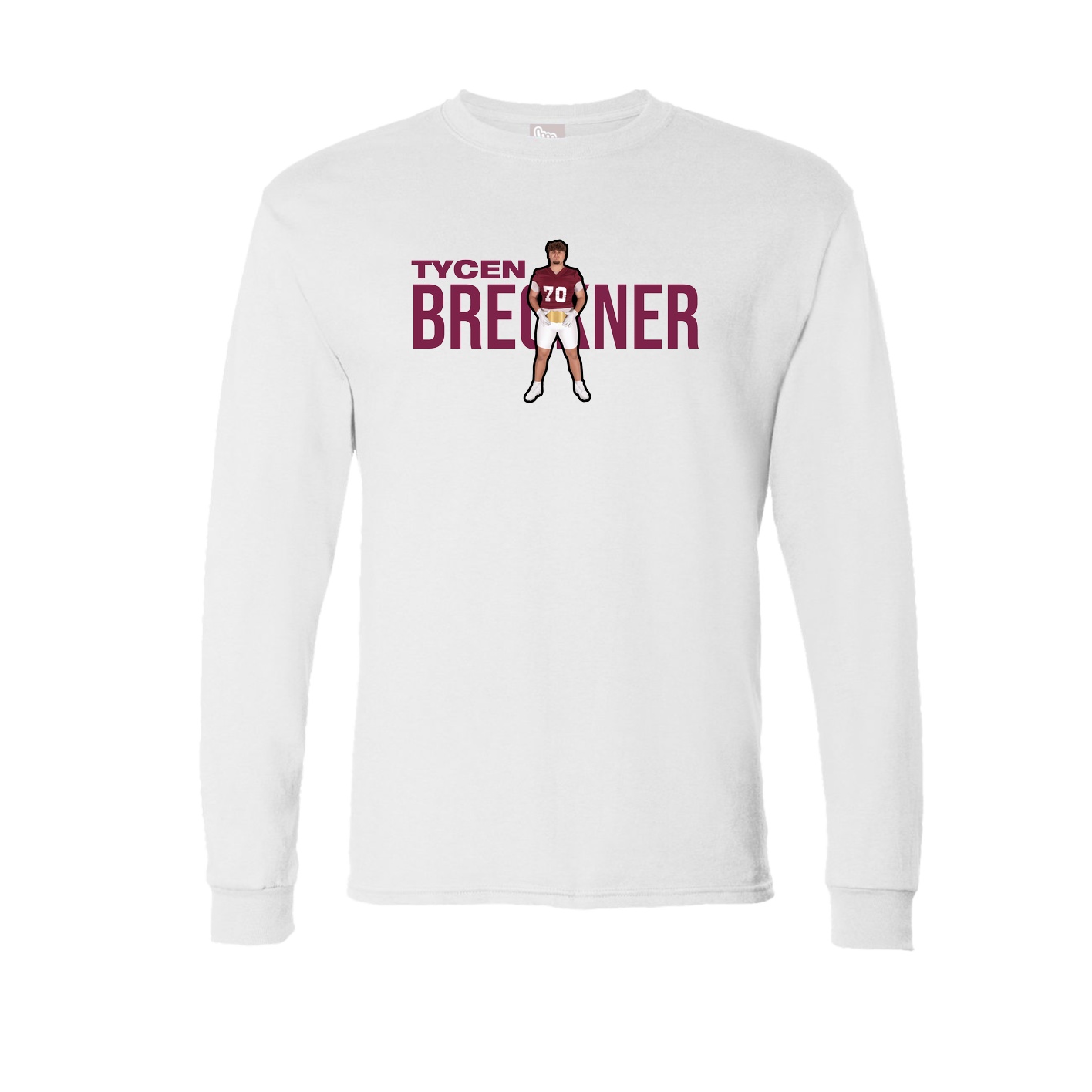 Long Sleeve Tee — Player Name in White