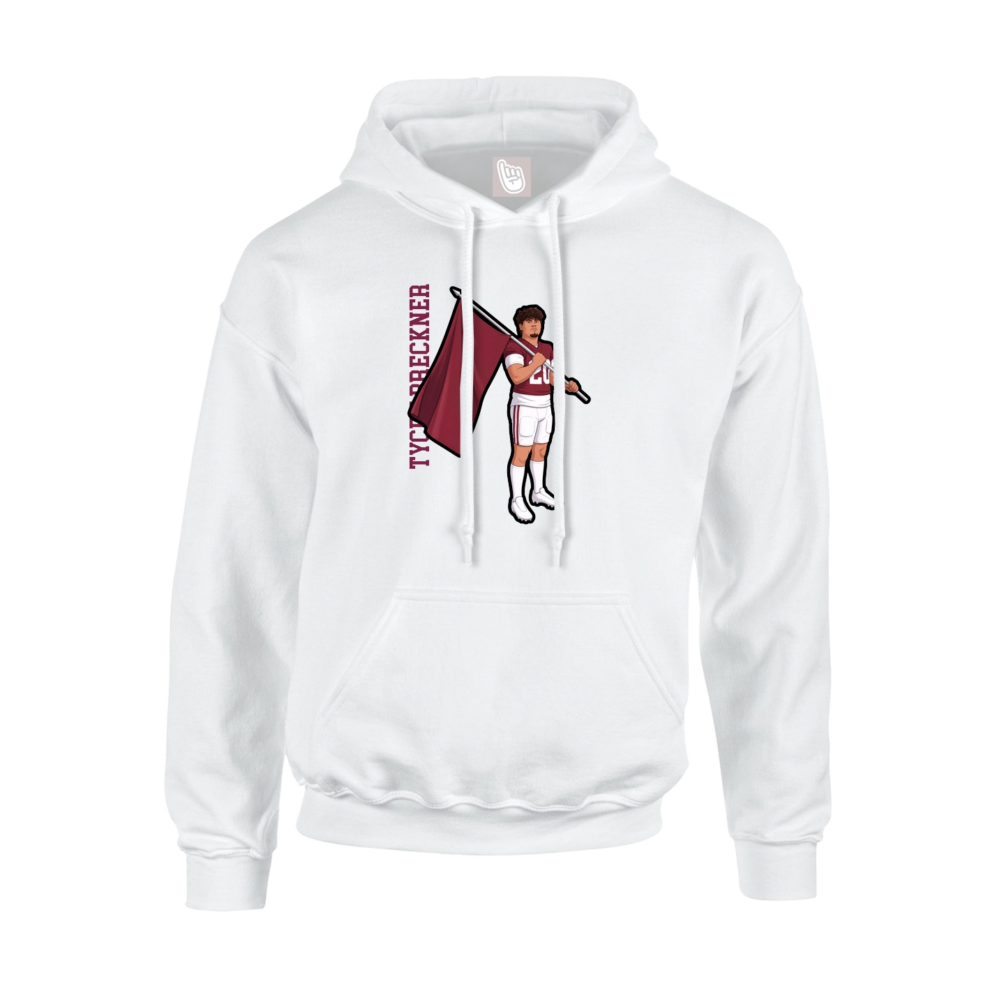 Hoodie — Name Vertical in White