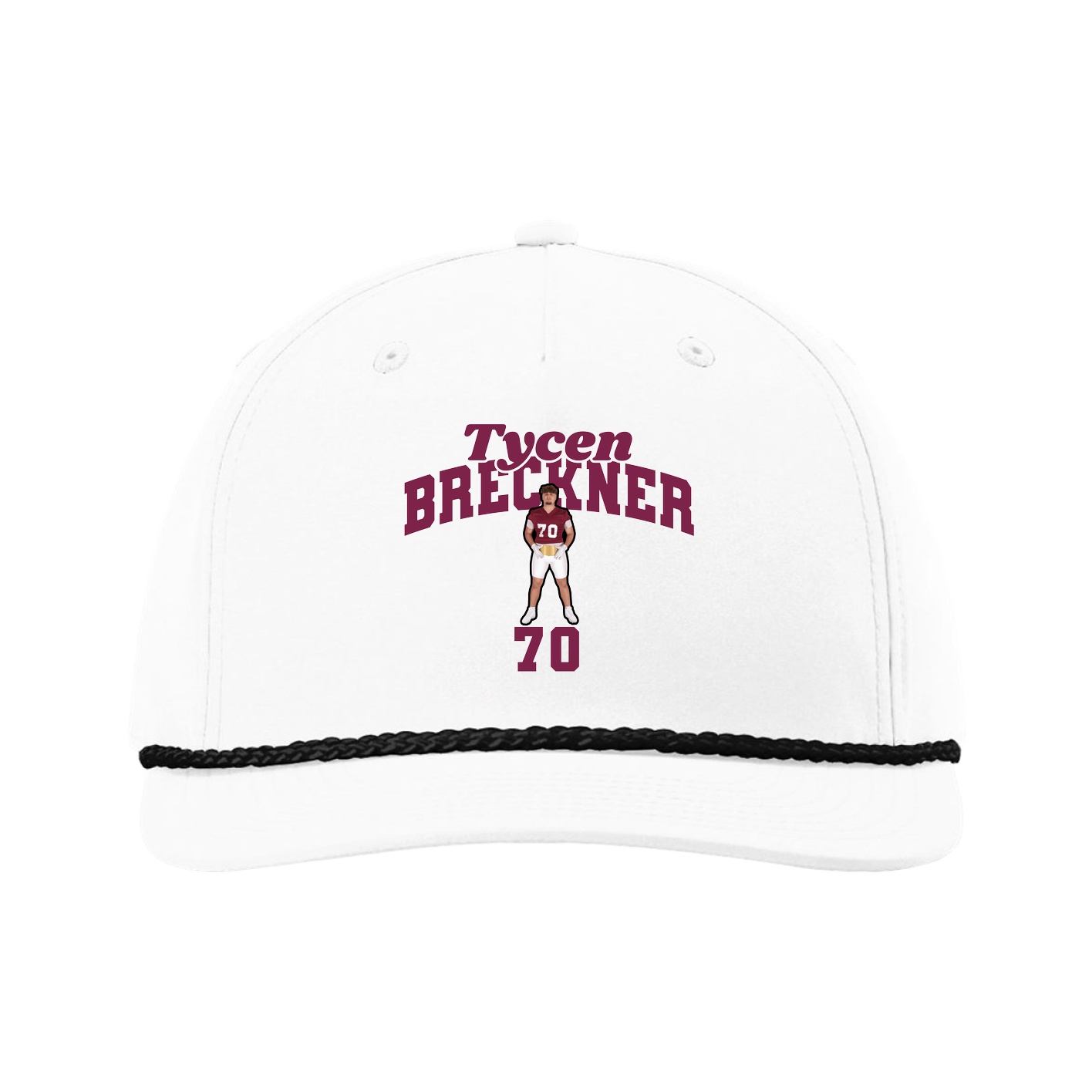 Five-Panel Classic Rope Cap — Signature Arch in White