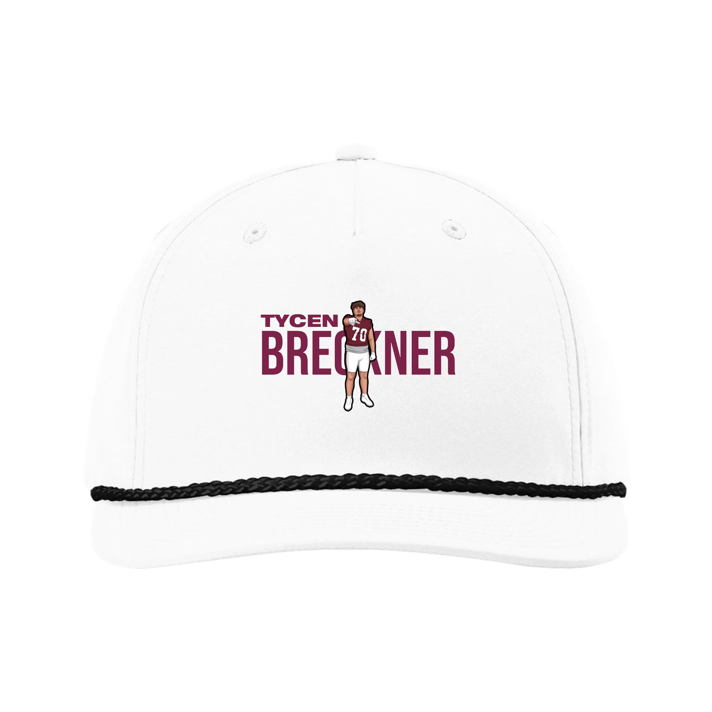 Five-Panel Classic Rope Cap — Player Name in White