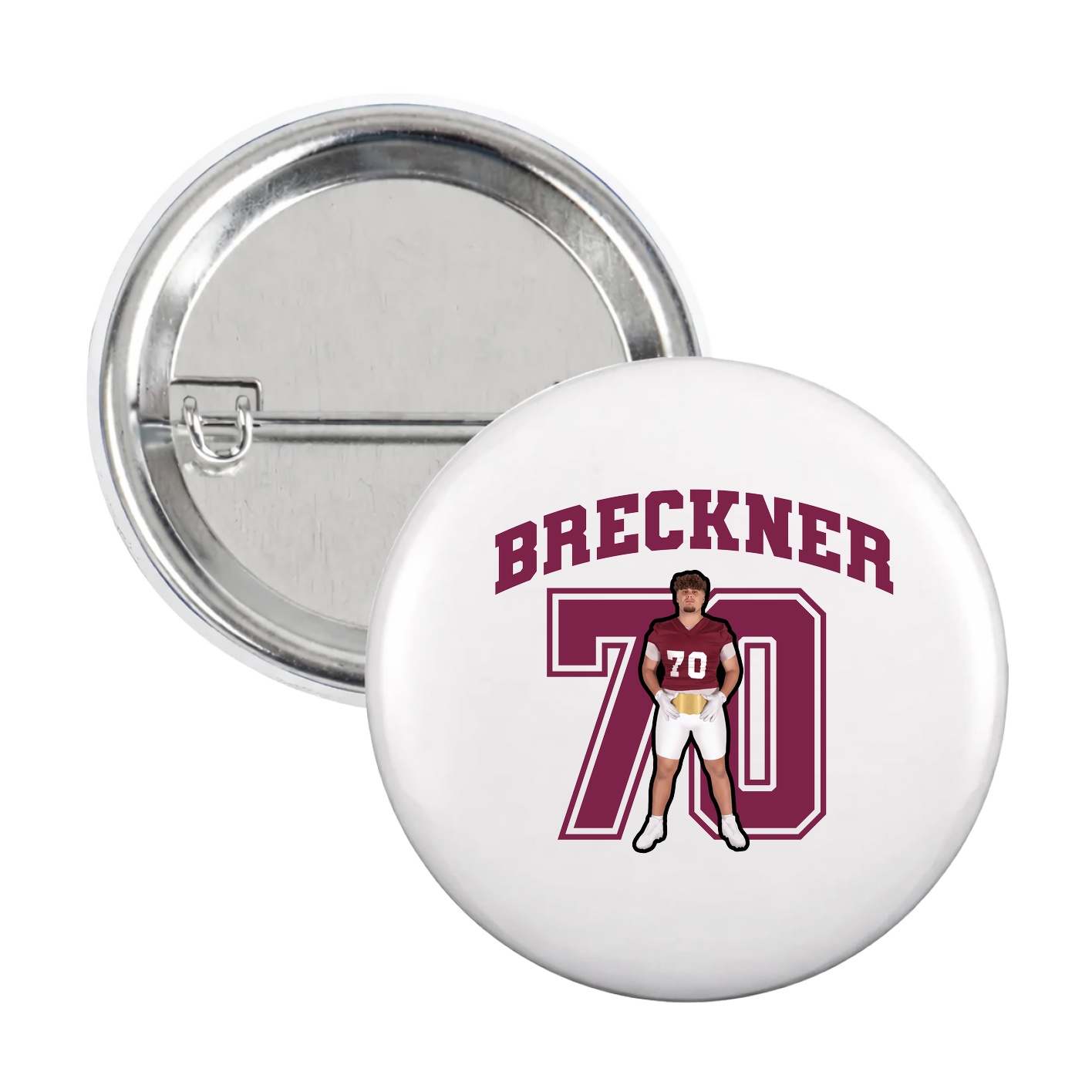 Game Day Button — Number in White