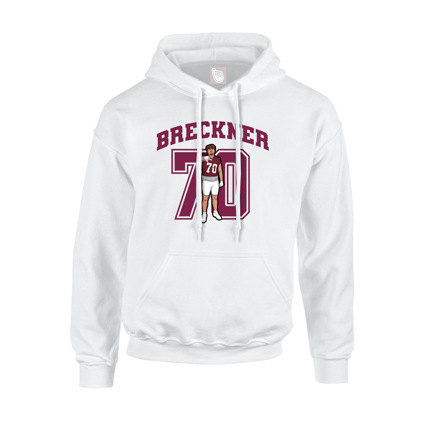 Youth Hoodie — Number in White