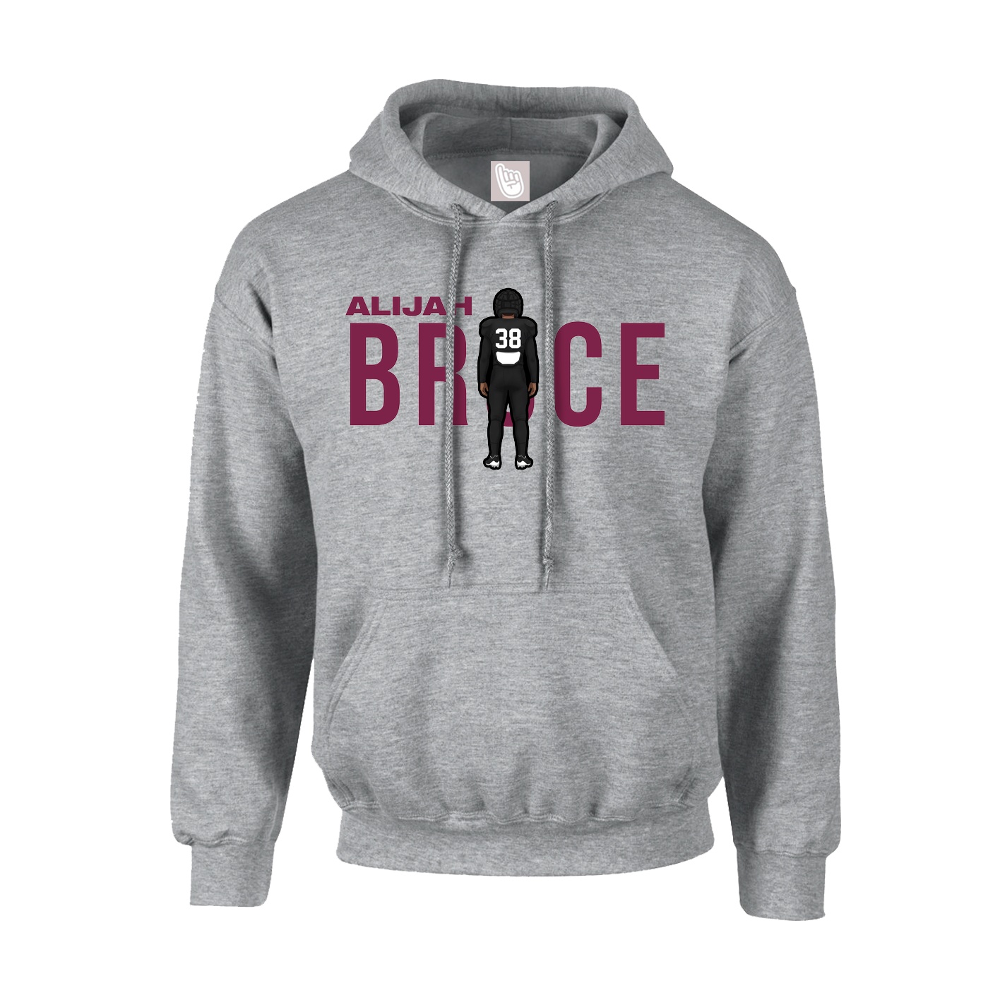 Hoodie — Player Name in Grey
