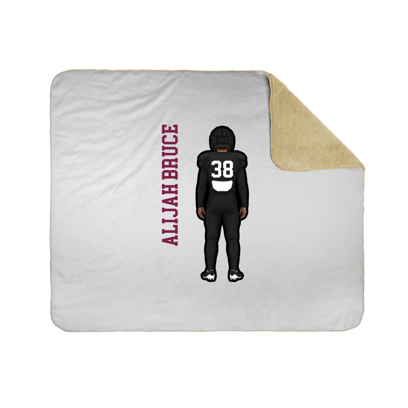 Throw Blanket — Name Vertical in White