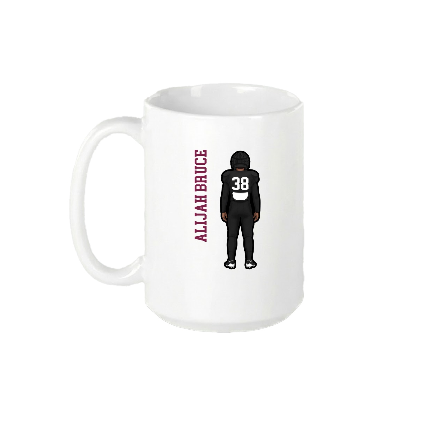 15oz Coffee Mug — Name Vertical in White