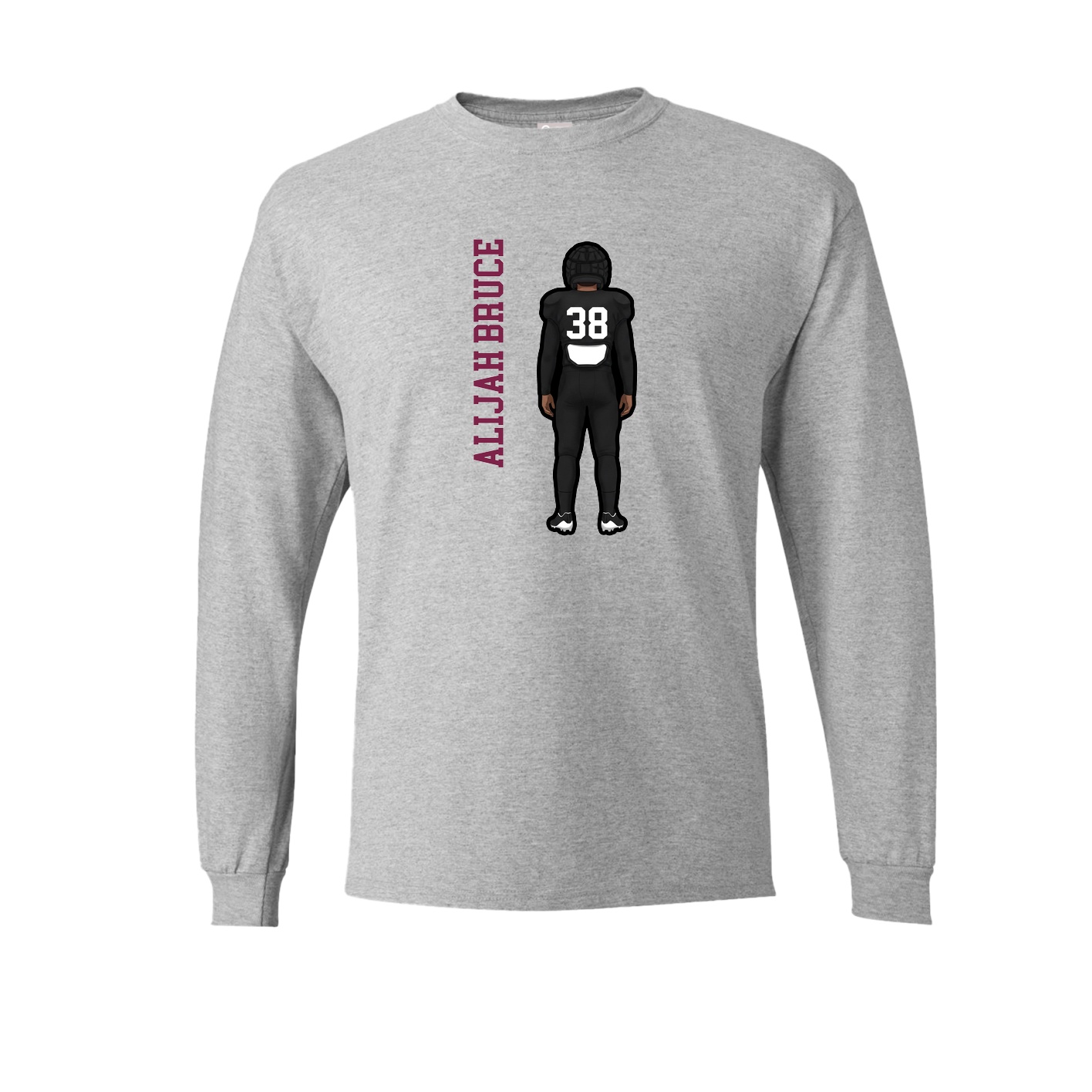 Long Sleeve Tee — Name Vertical in Grey