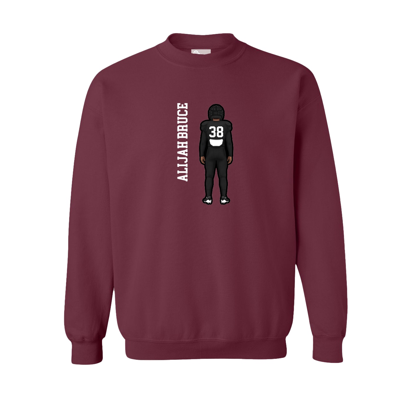 Fleece Crew — Name Vertical in Maroon