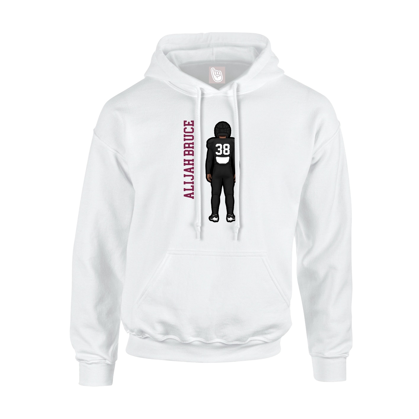 Youth Hoodie — Name Vertical in White