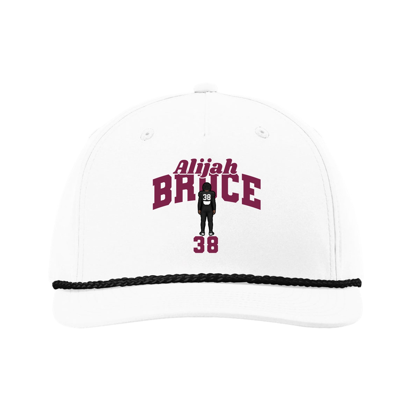 Five-Panel Classic Rope Cap — Signature Arch in White