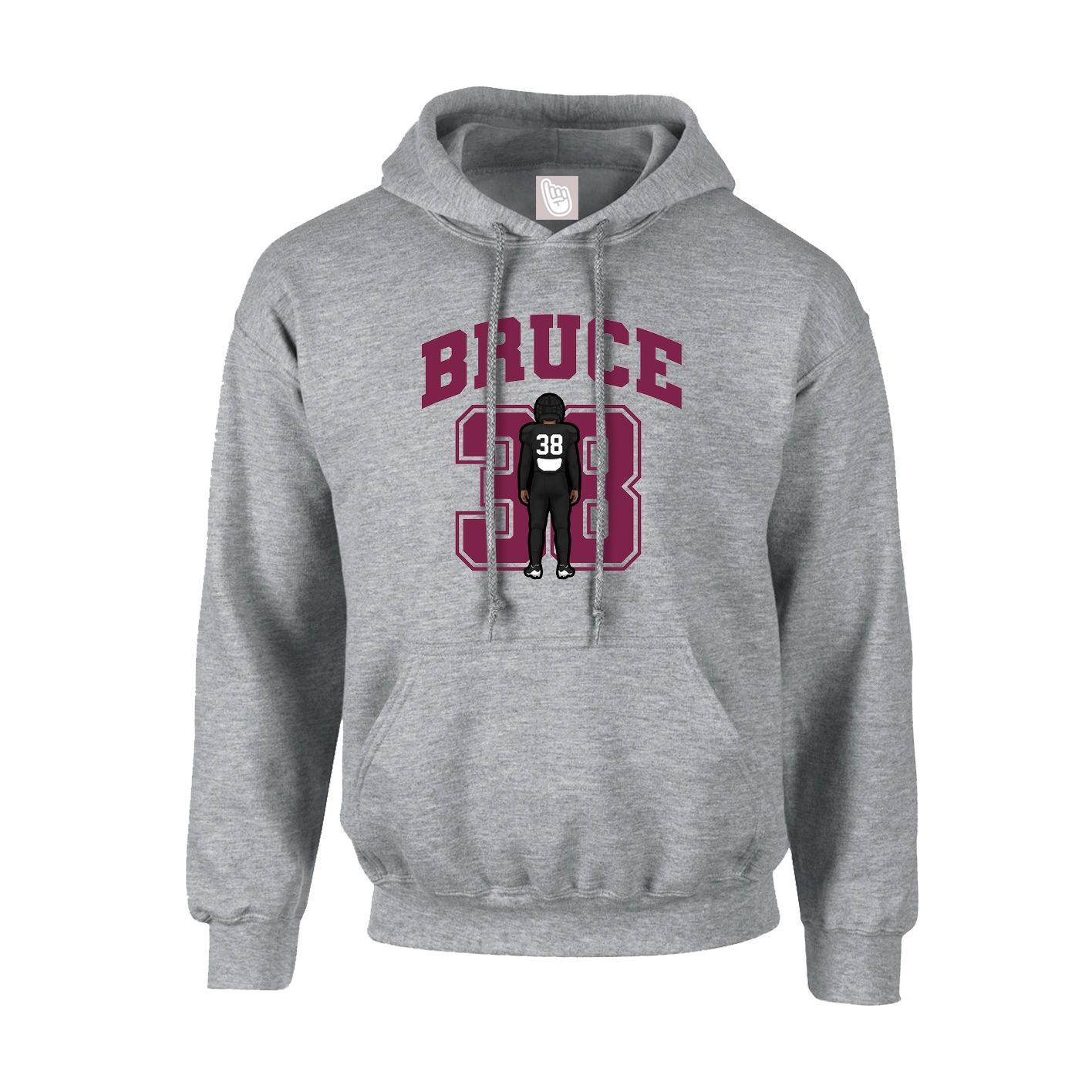 Youth Hoodie — Number in Grey