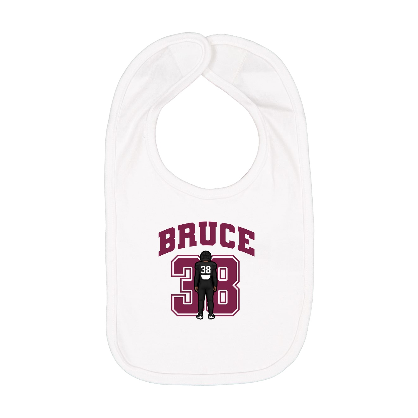 Infant Bib — Number in White