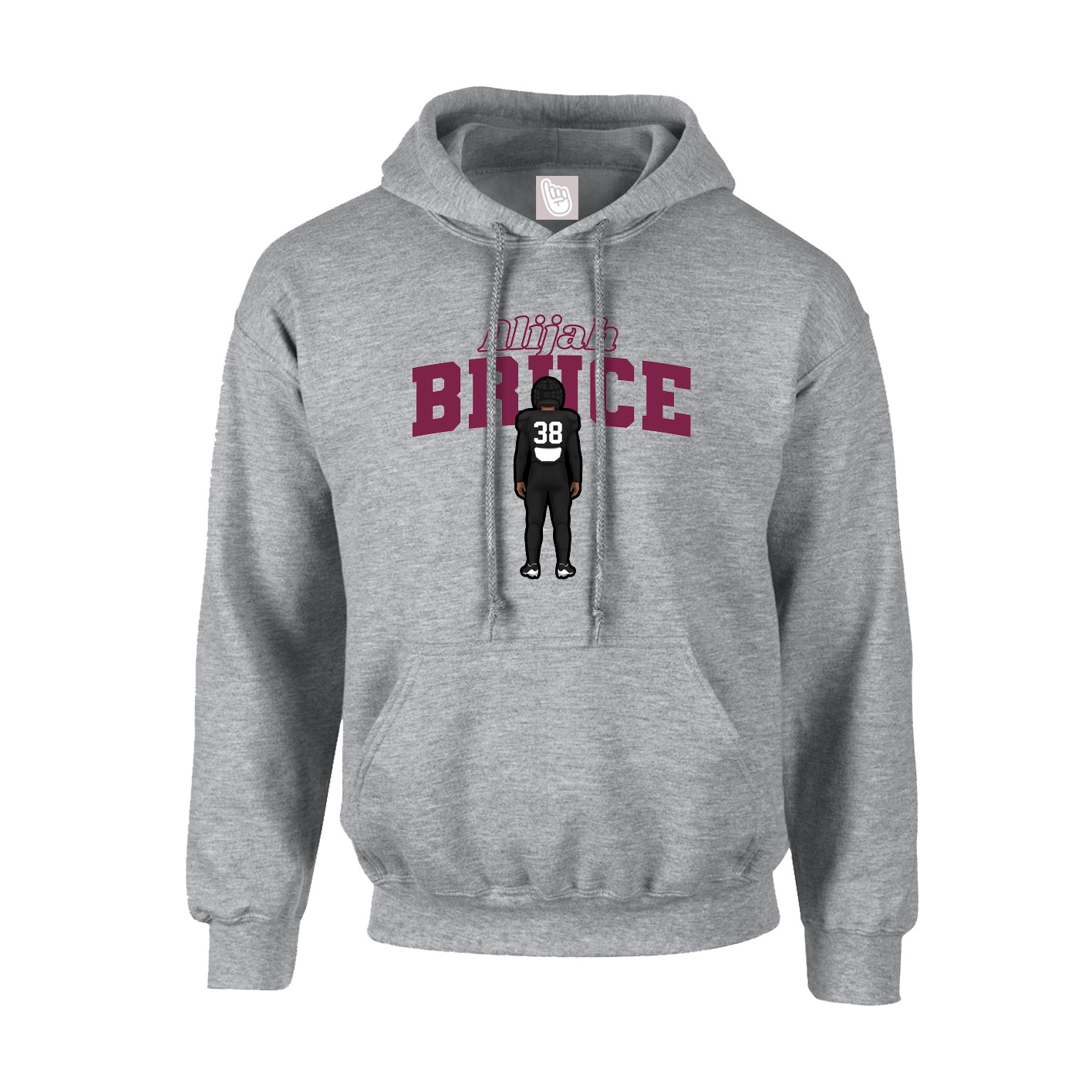 Hoodie — Name Arch in Grey