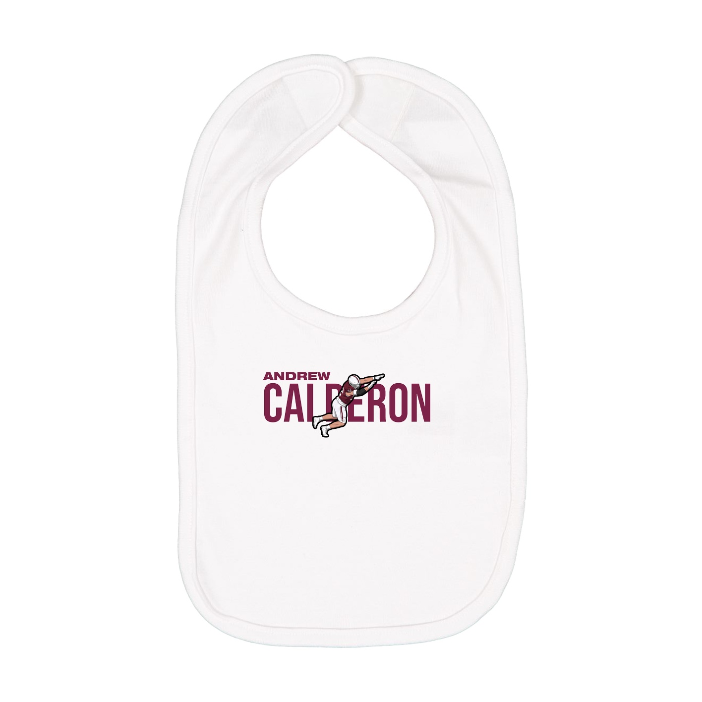 Infant Bib — Player Name in White