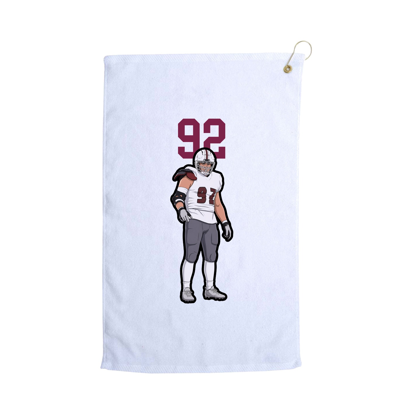 Golf Towel — Number Top in White