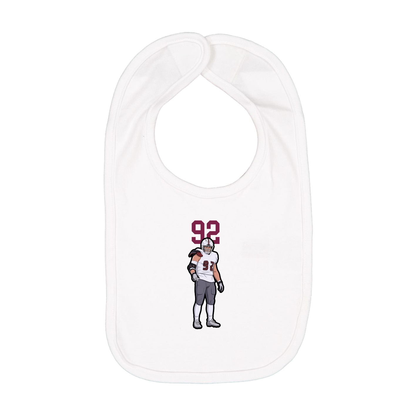 Infant Bib — Number Top in White