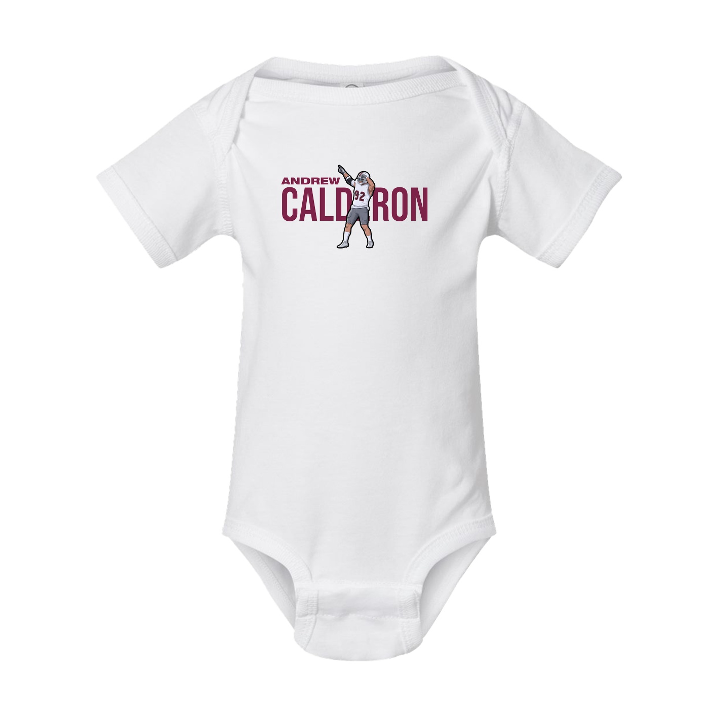Baby Onesie — Player Name in White