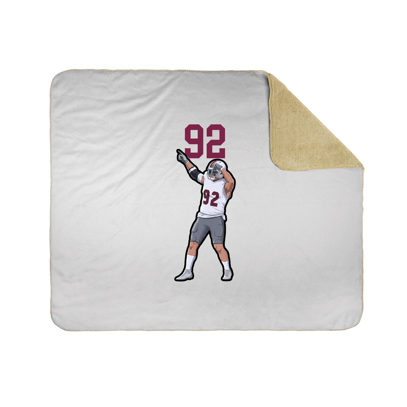 Throw Blanket — Number Top in White