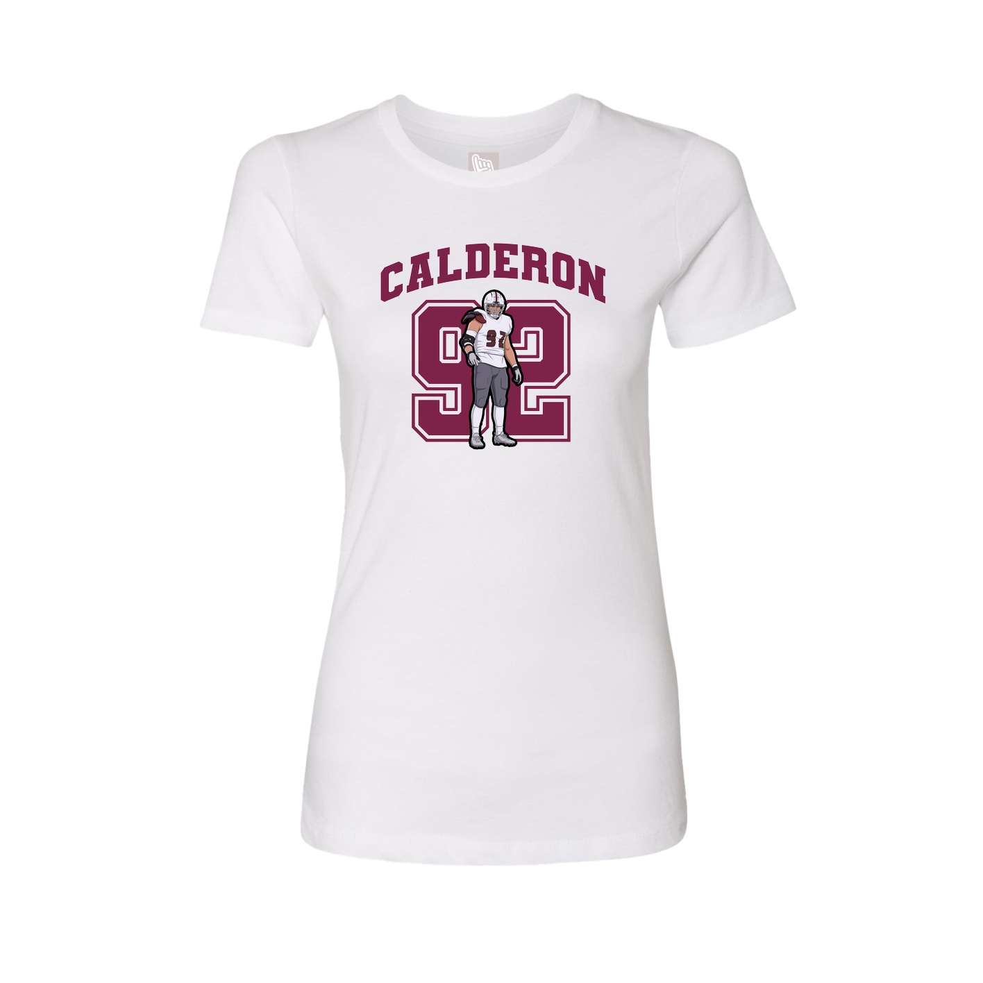 Fitted Women's Tee — Number in White