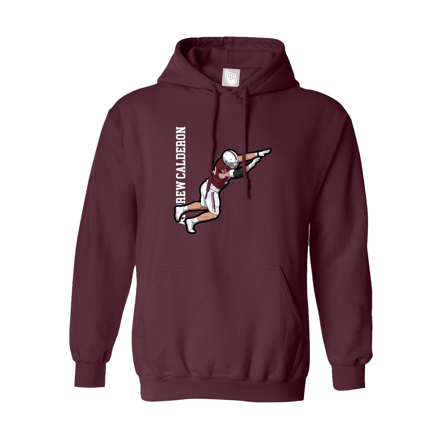 Hoodie — Name Vertical in Maroon