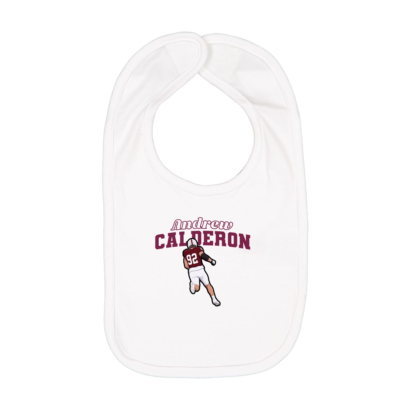 Infant Bib — Name Arch in White