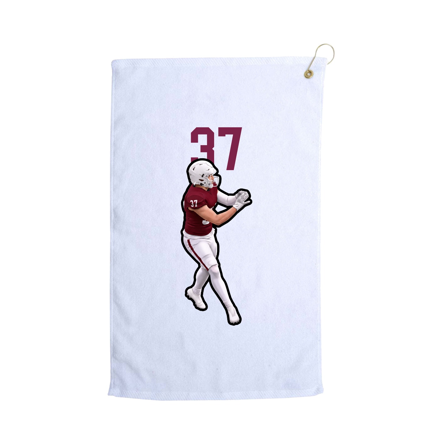 Golf Towel — Number Top in White