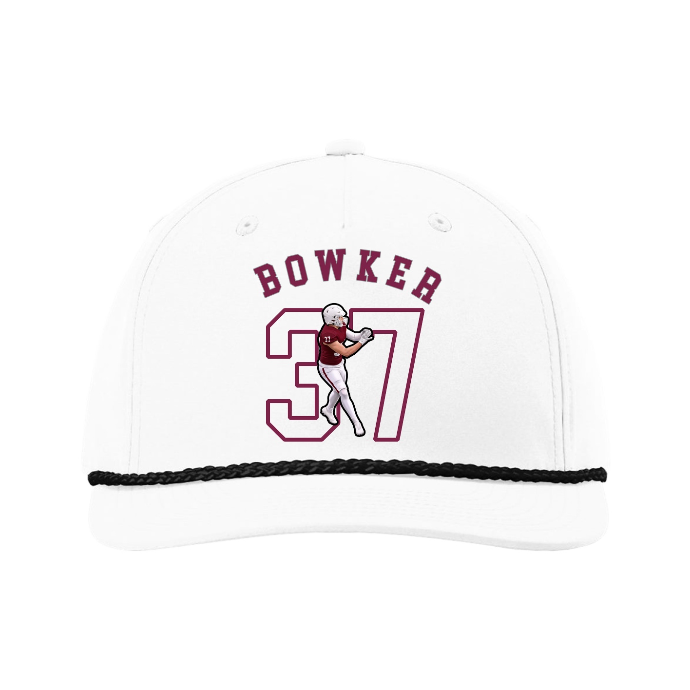 Five-Panel Classic Rope Cap — Shirsey Arch in White