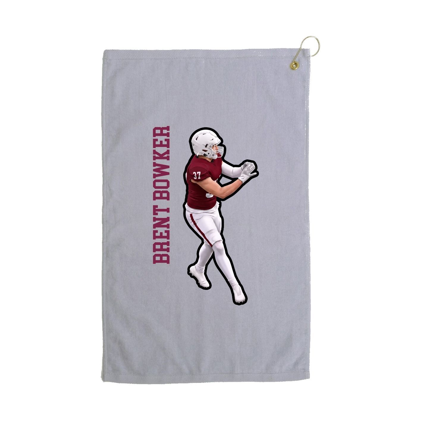 Golf Towel — Name Vertical in Grey