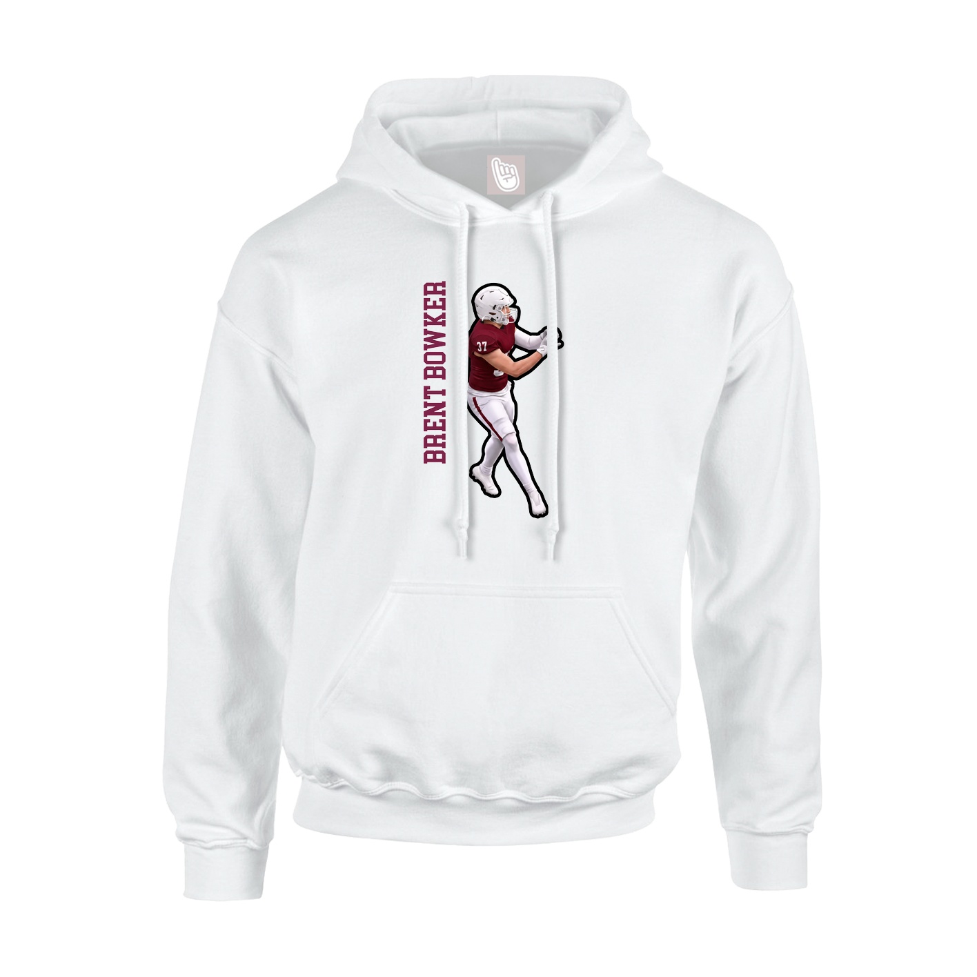 Hoodie — Name Vertical in White