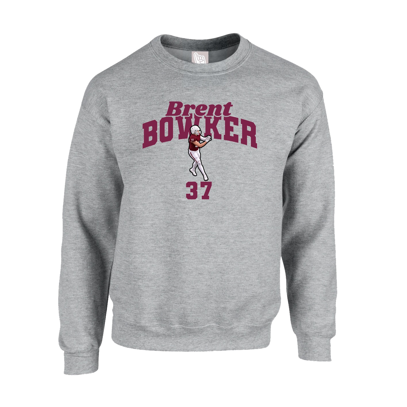 Fleece Crew — Signature Arch in Grey