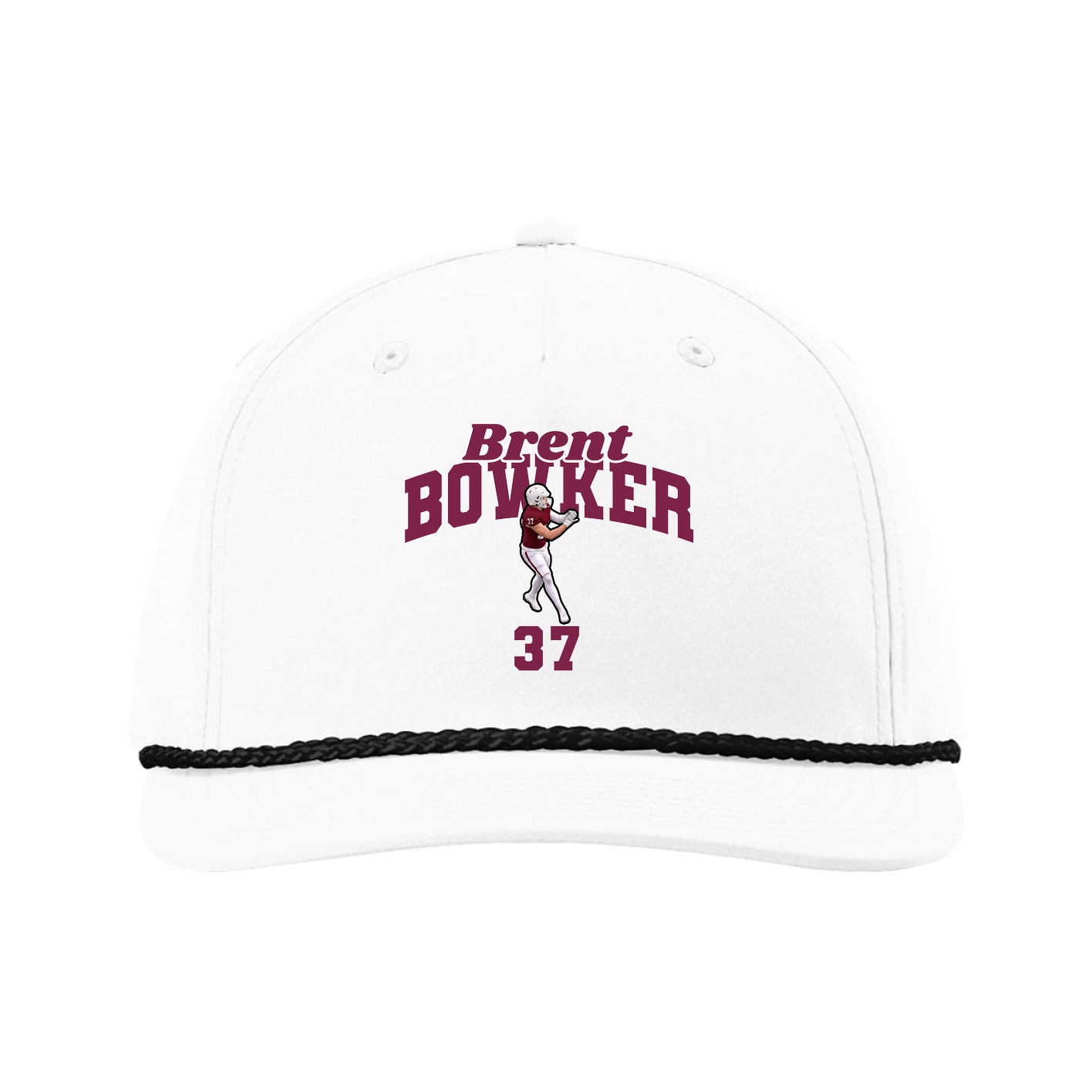 Five-Panel Classic Rope Cap — Signature Arch in White