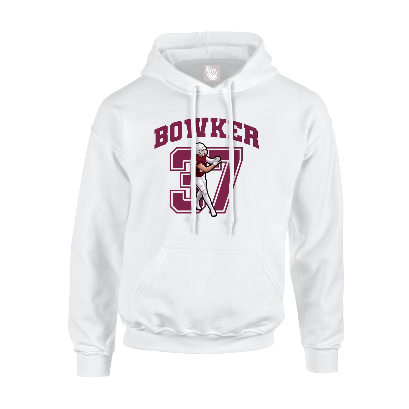 Youth Hoodie — Number in White