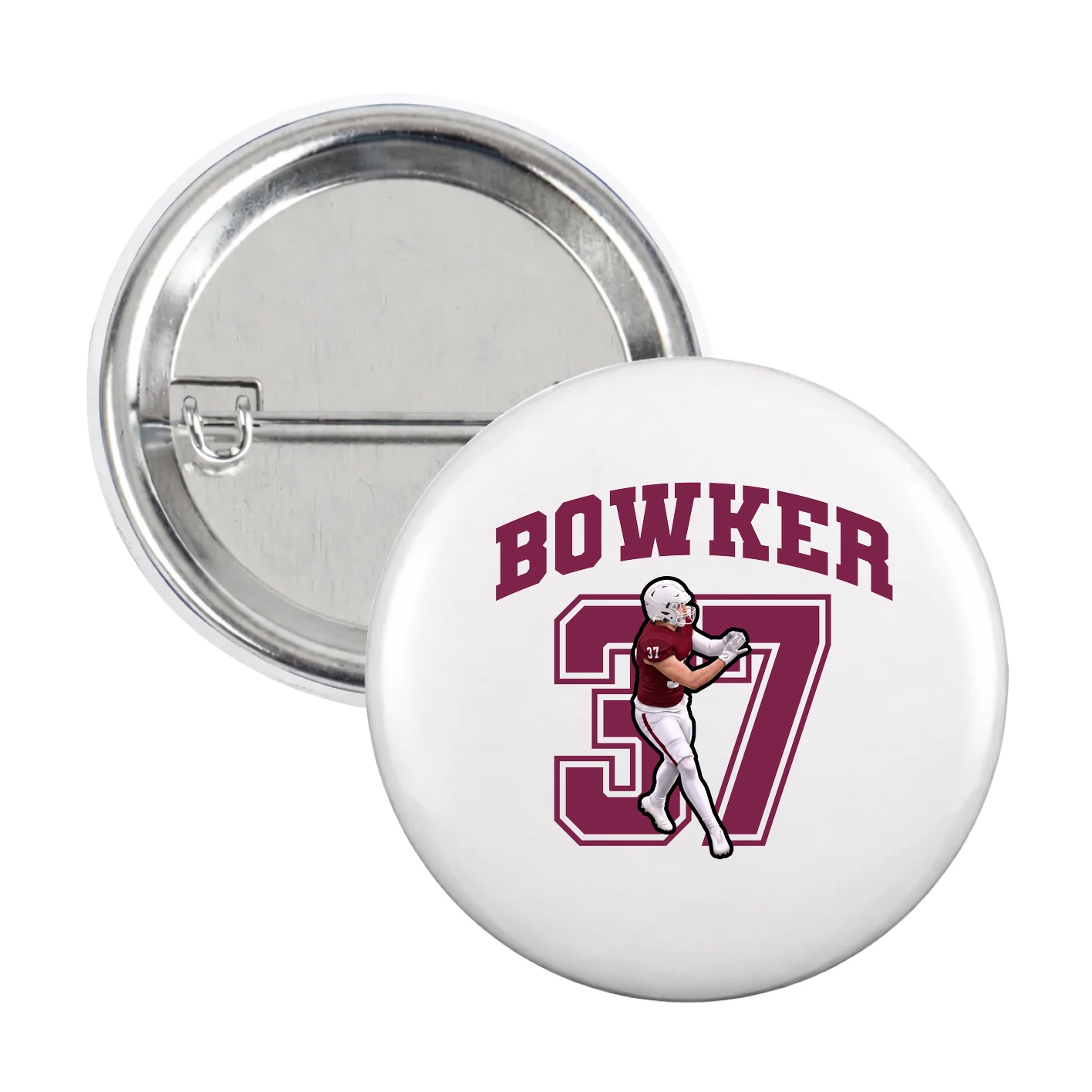 Game Day Button — Number in White