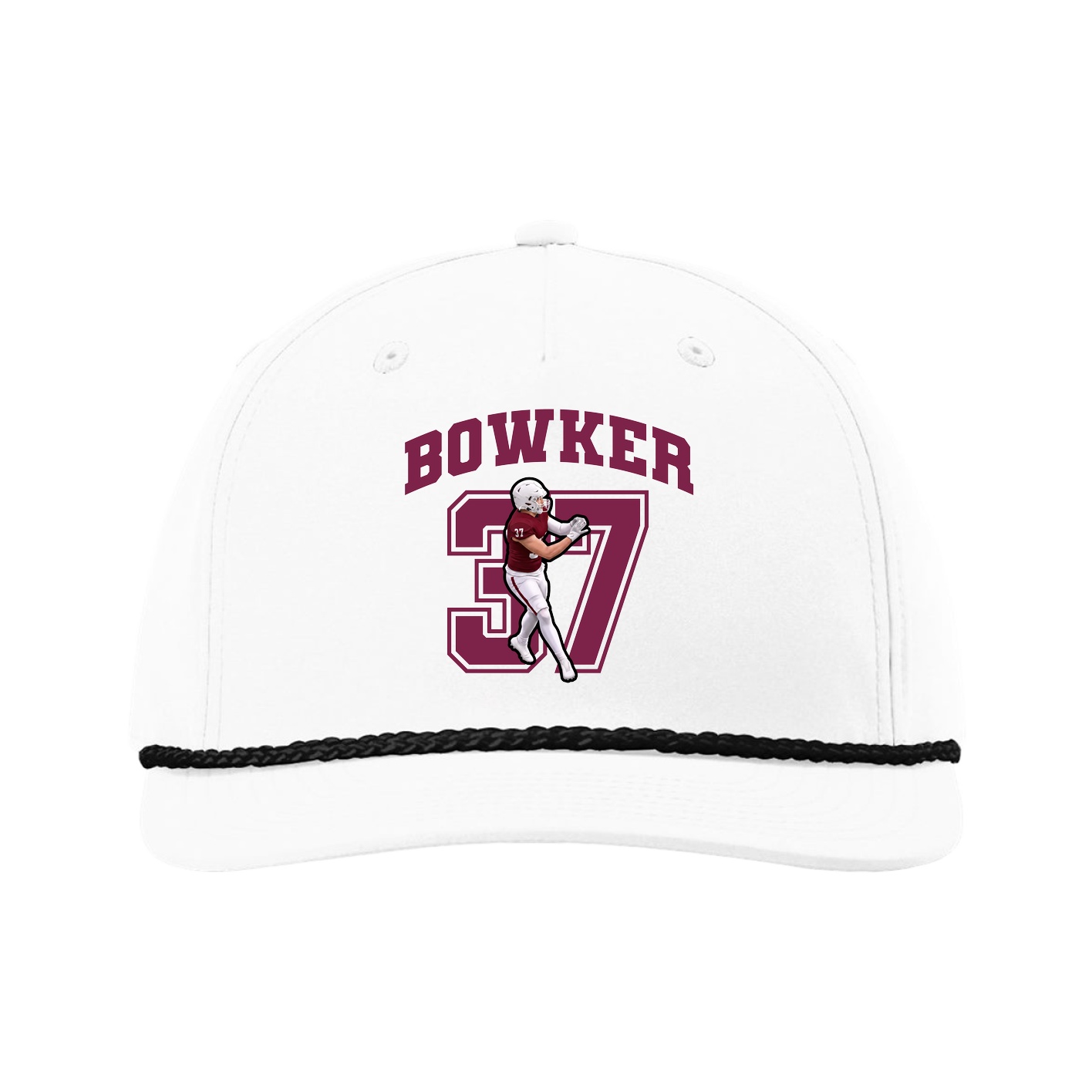 Five-Panel Classic Rope Cap — Number in White
