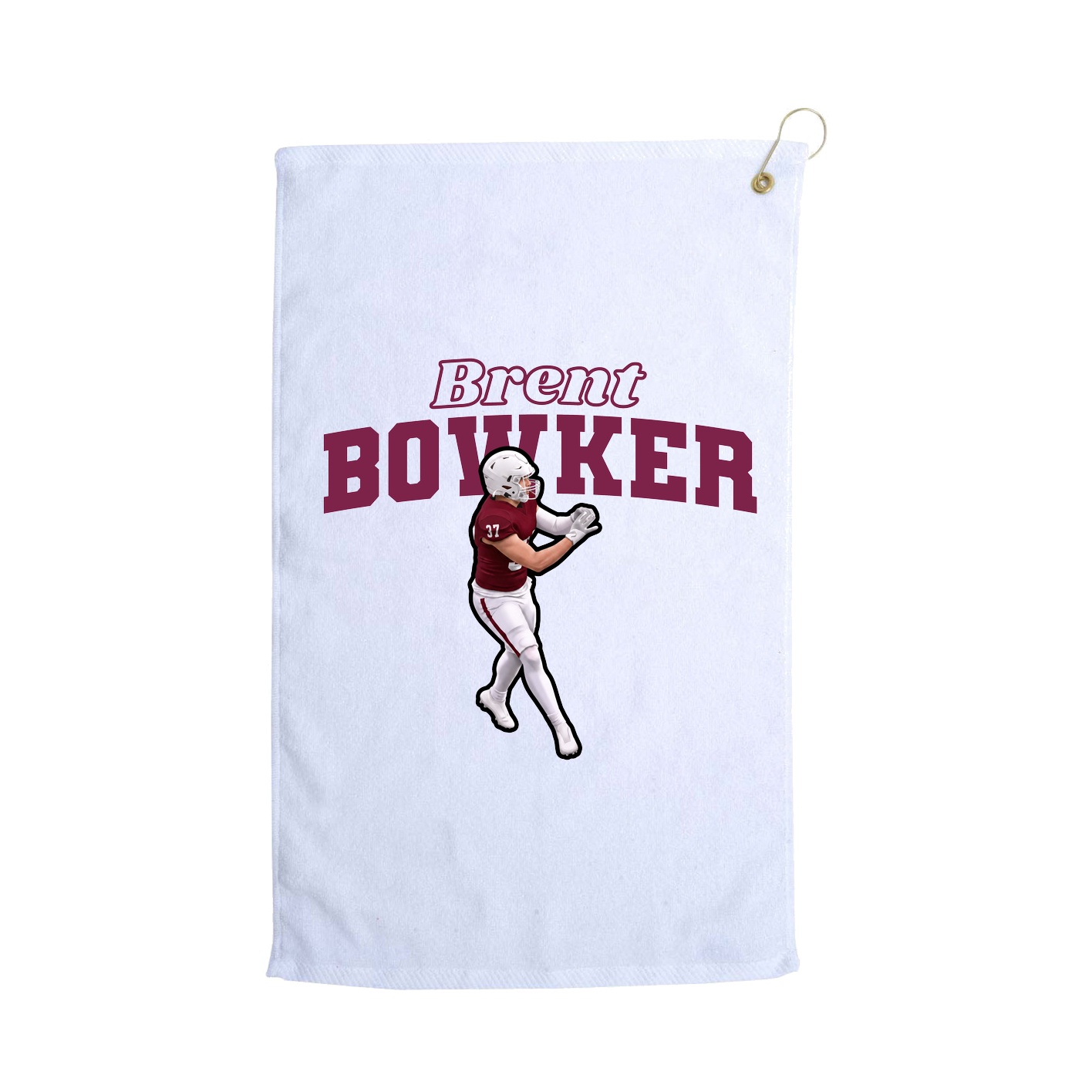 Golf Towel — Name Arch in White