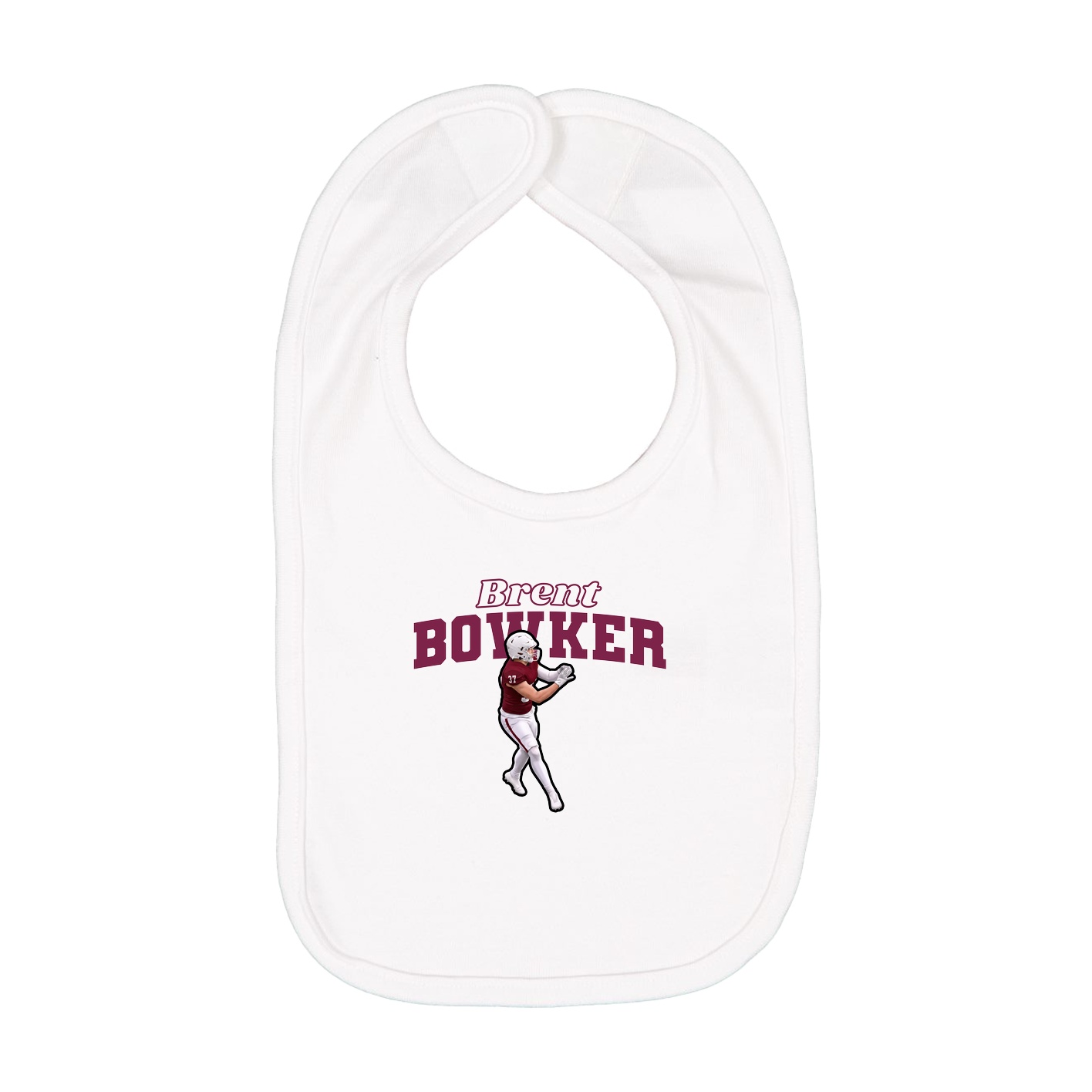 Infant Bib — Name Arch in White