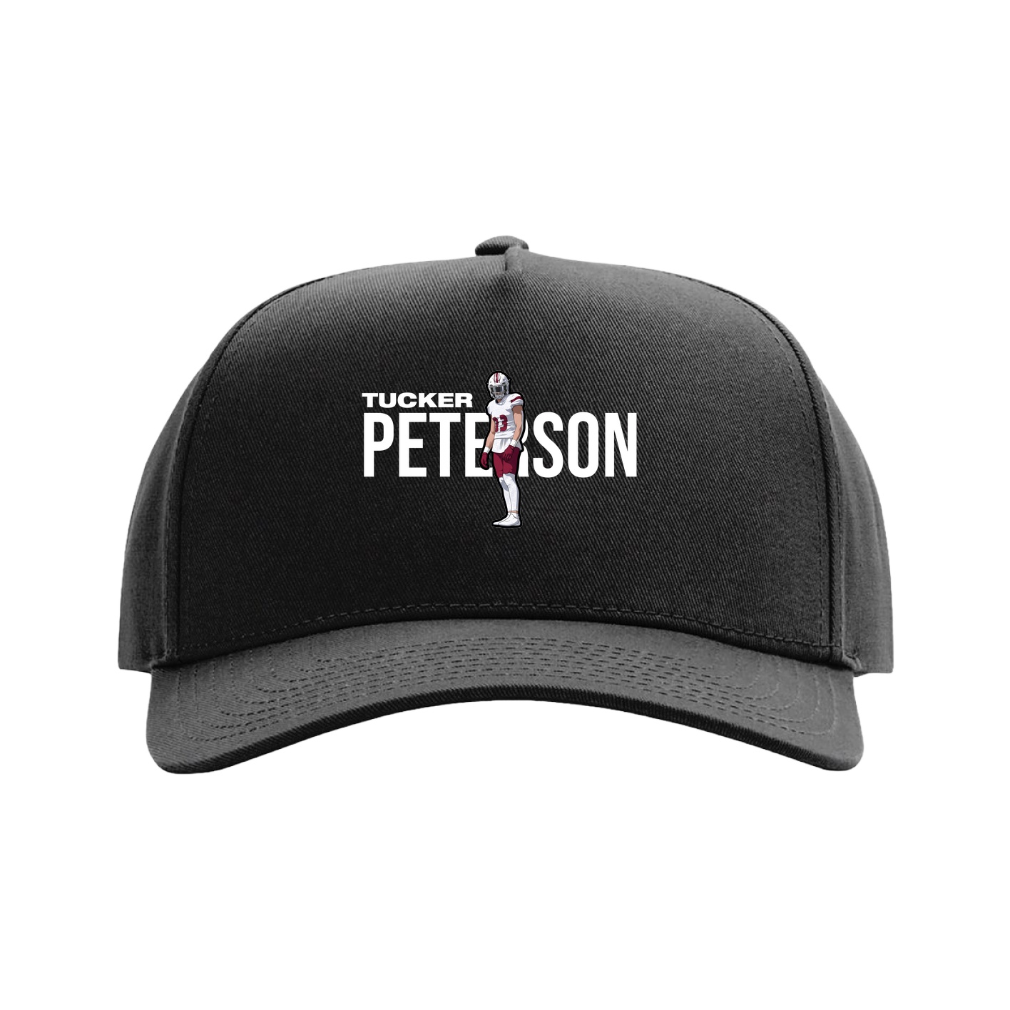 Full Fabric Five-Panel Champ Cap — Player Name in Black