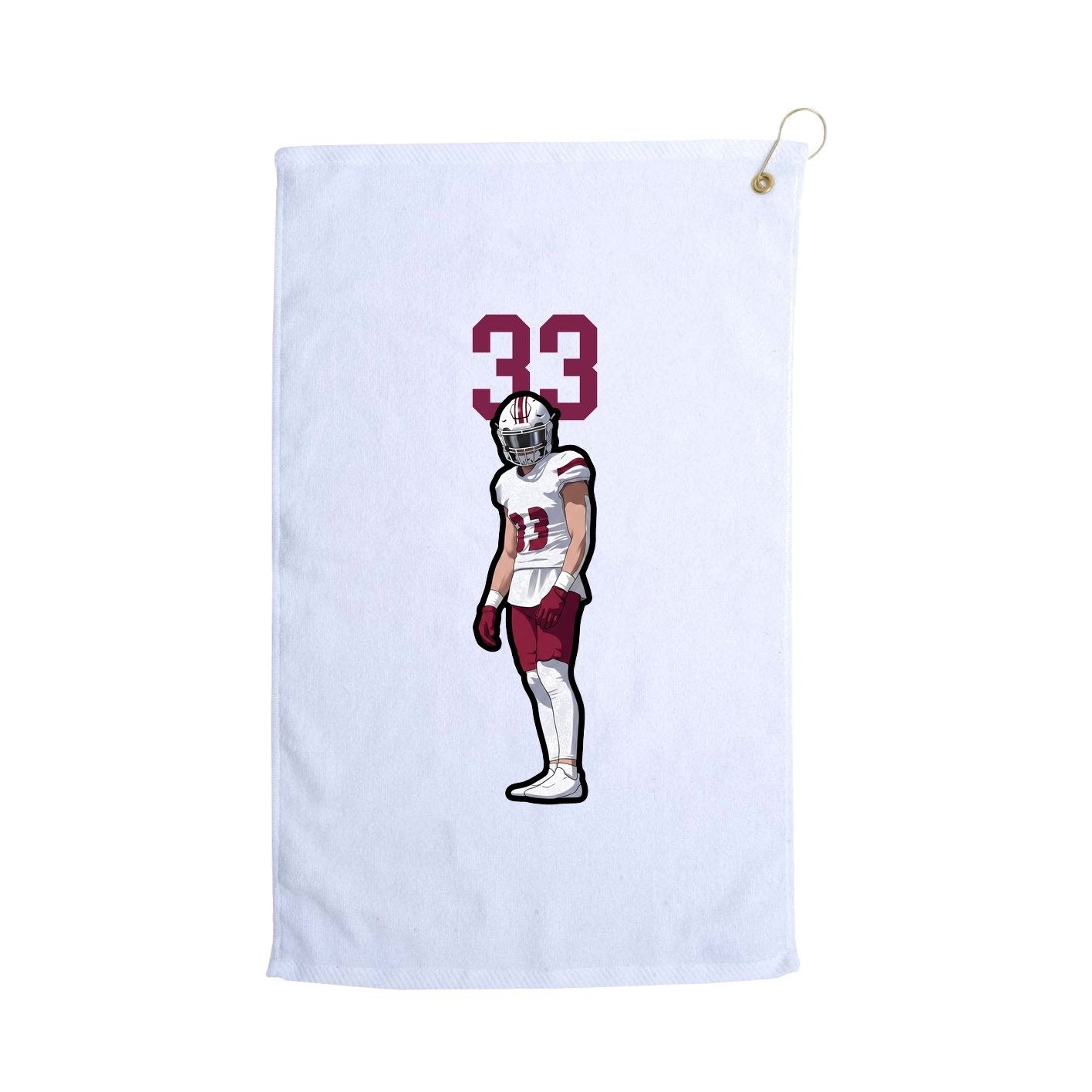 Golf Towel — Number Top in White