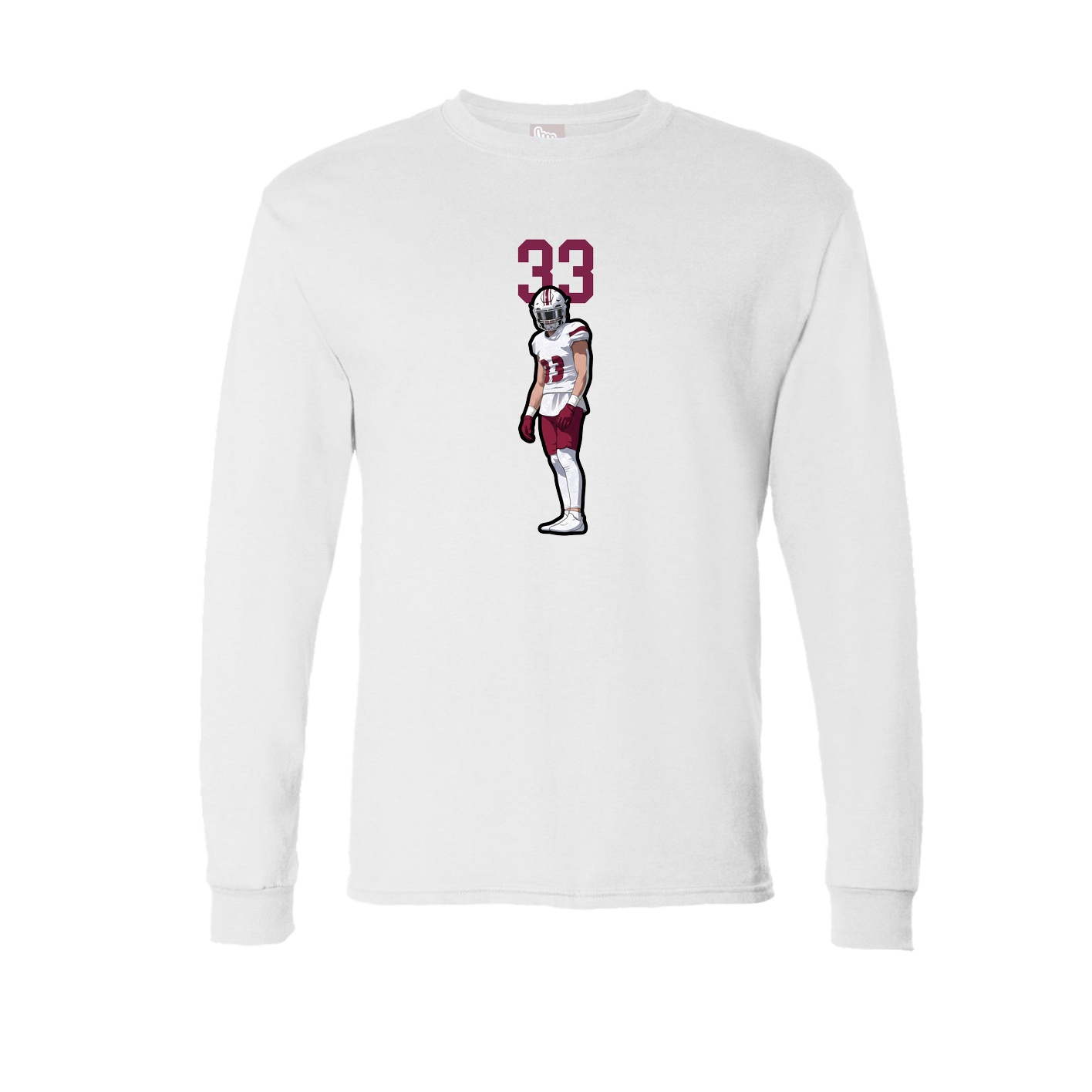 Long Sleeve Tee — Number Top in White