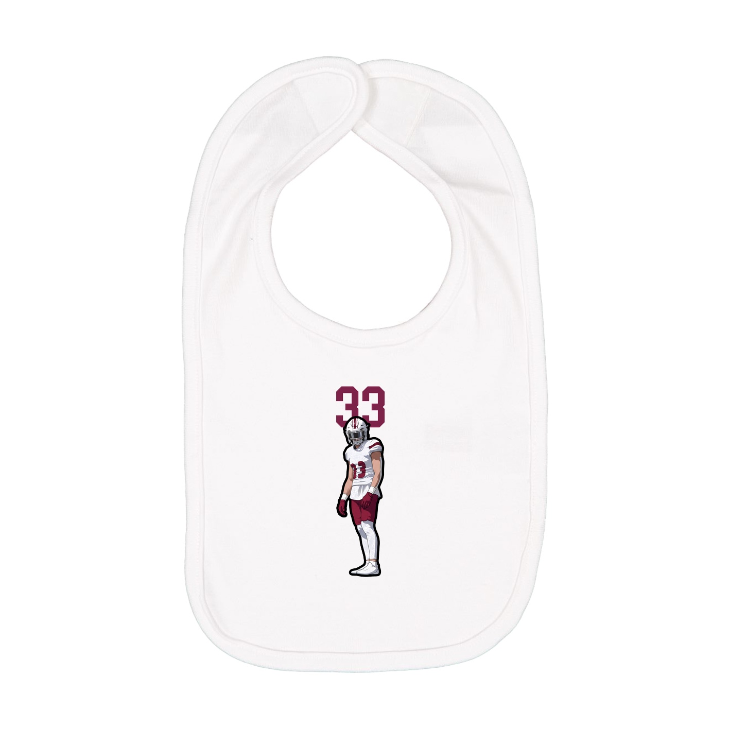 Infant Bib — Number Top in White