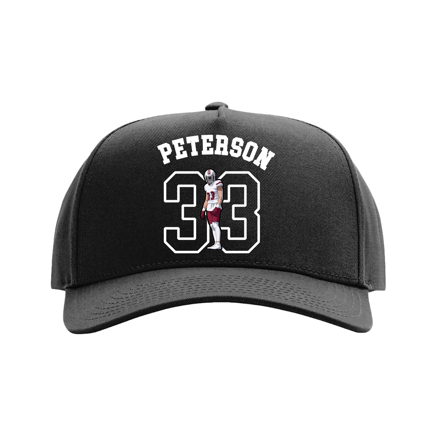 Full Fabric Five-Panel Champ Cap — Shirsey Arch in Black