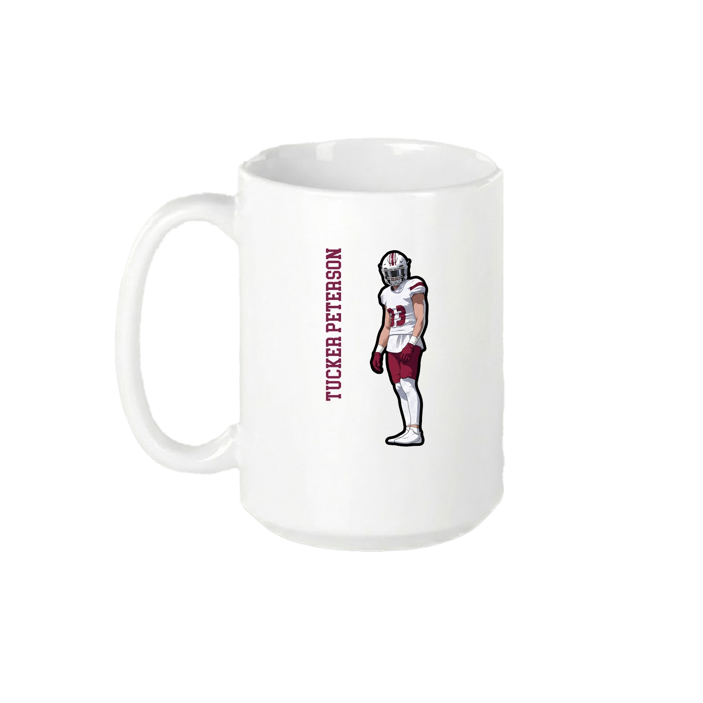 15oz Coffee Mug — Name Vertical in White
