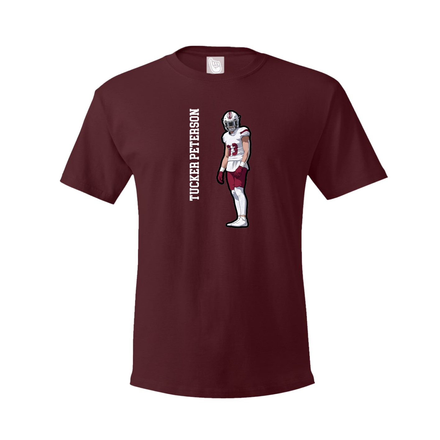 Youth Tee — Name Vertical in Maroon