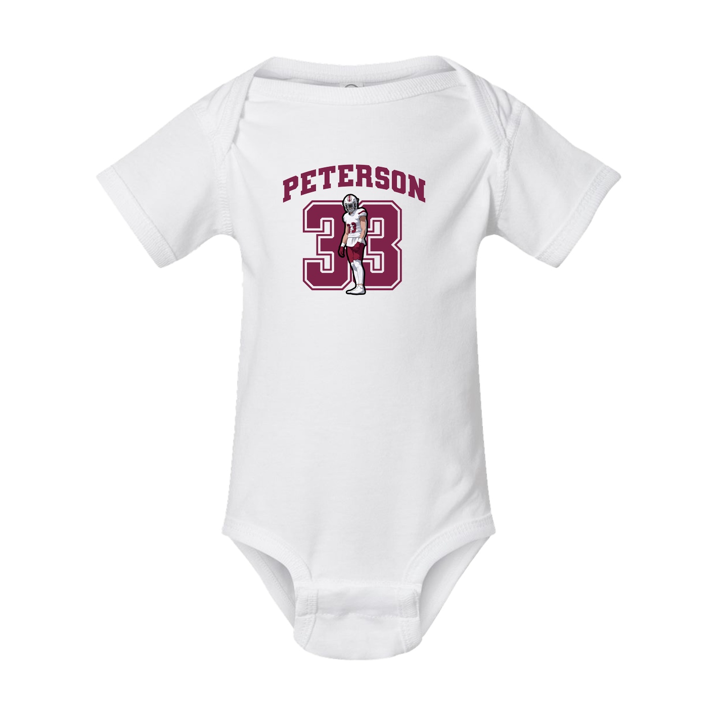 Baby Onesie — Number in White