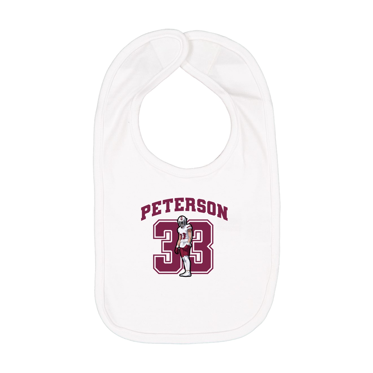 Infant Bib — Number in White