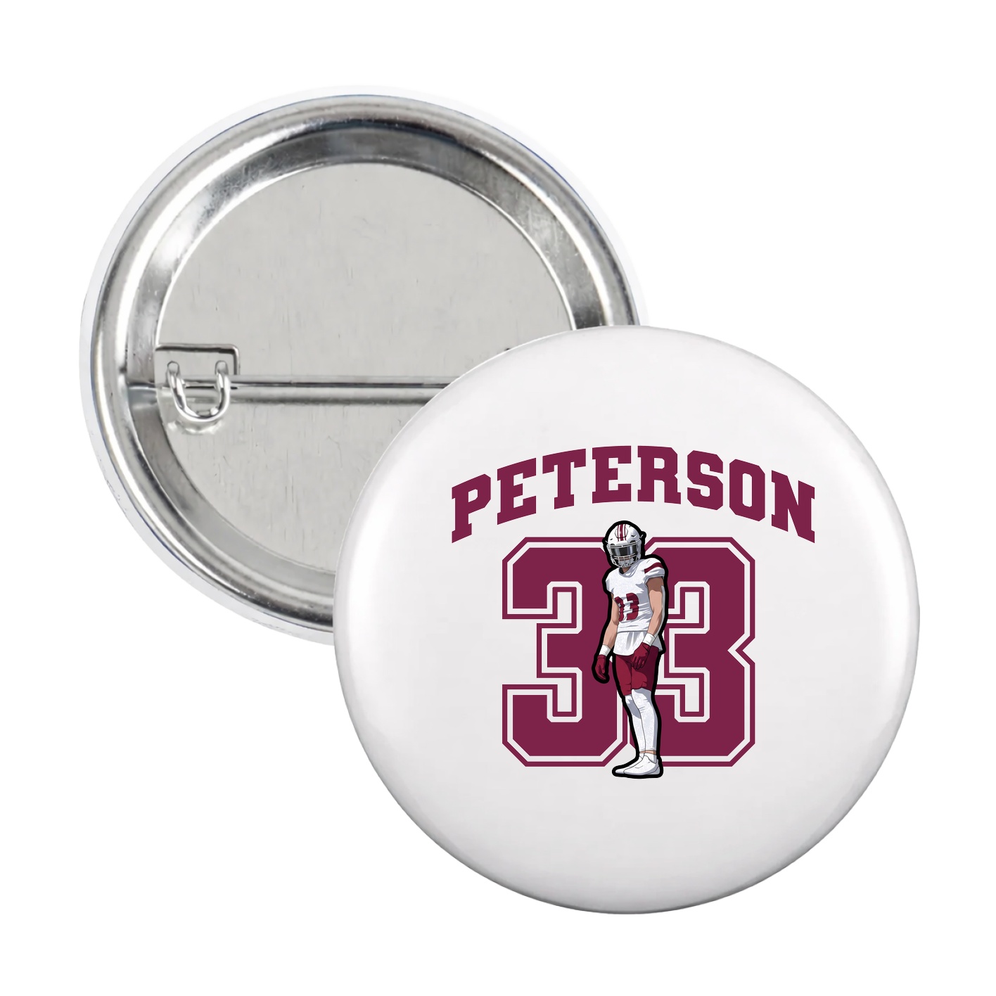 Game Day Button — Number in White