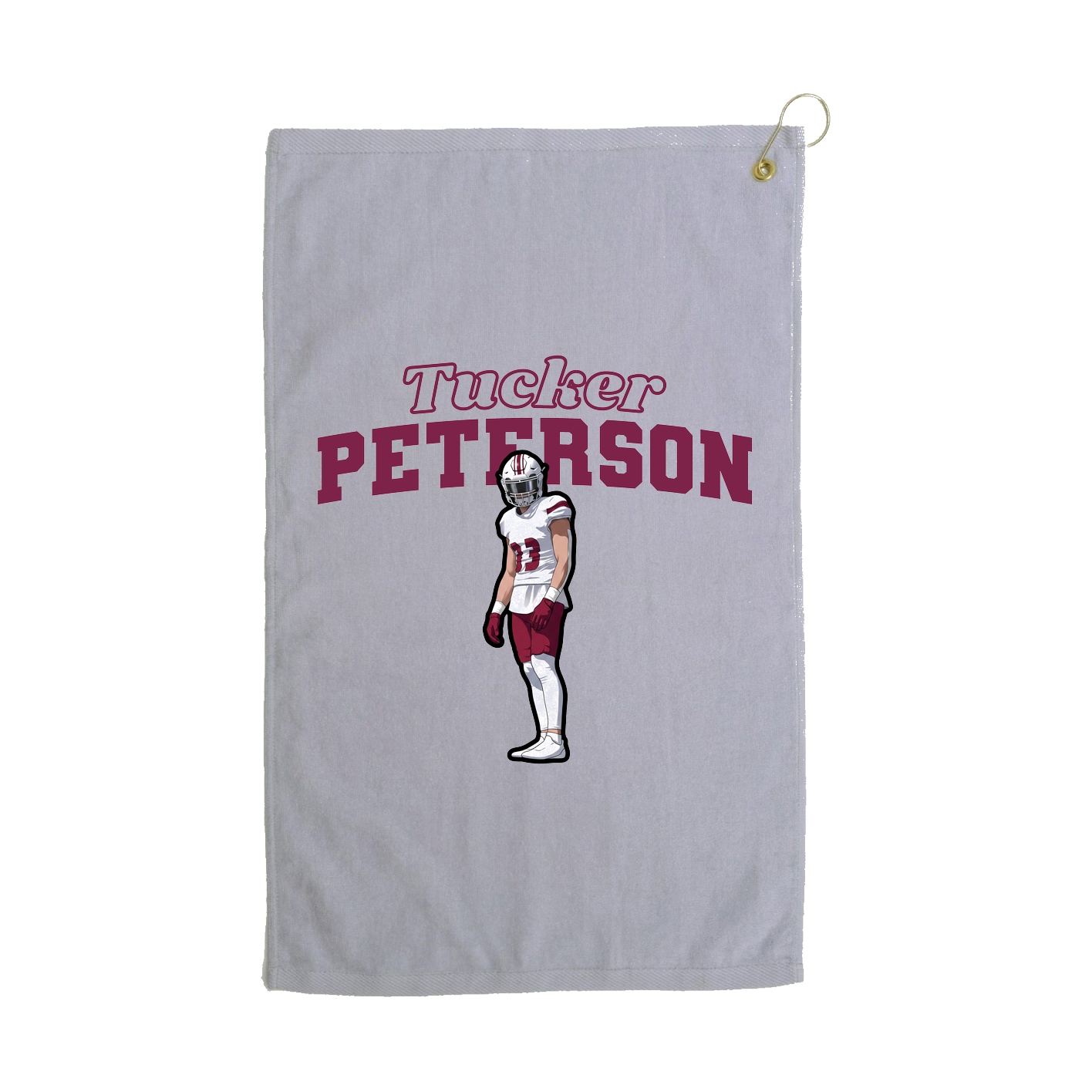 Golf Towel — Name Arch in Grey