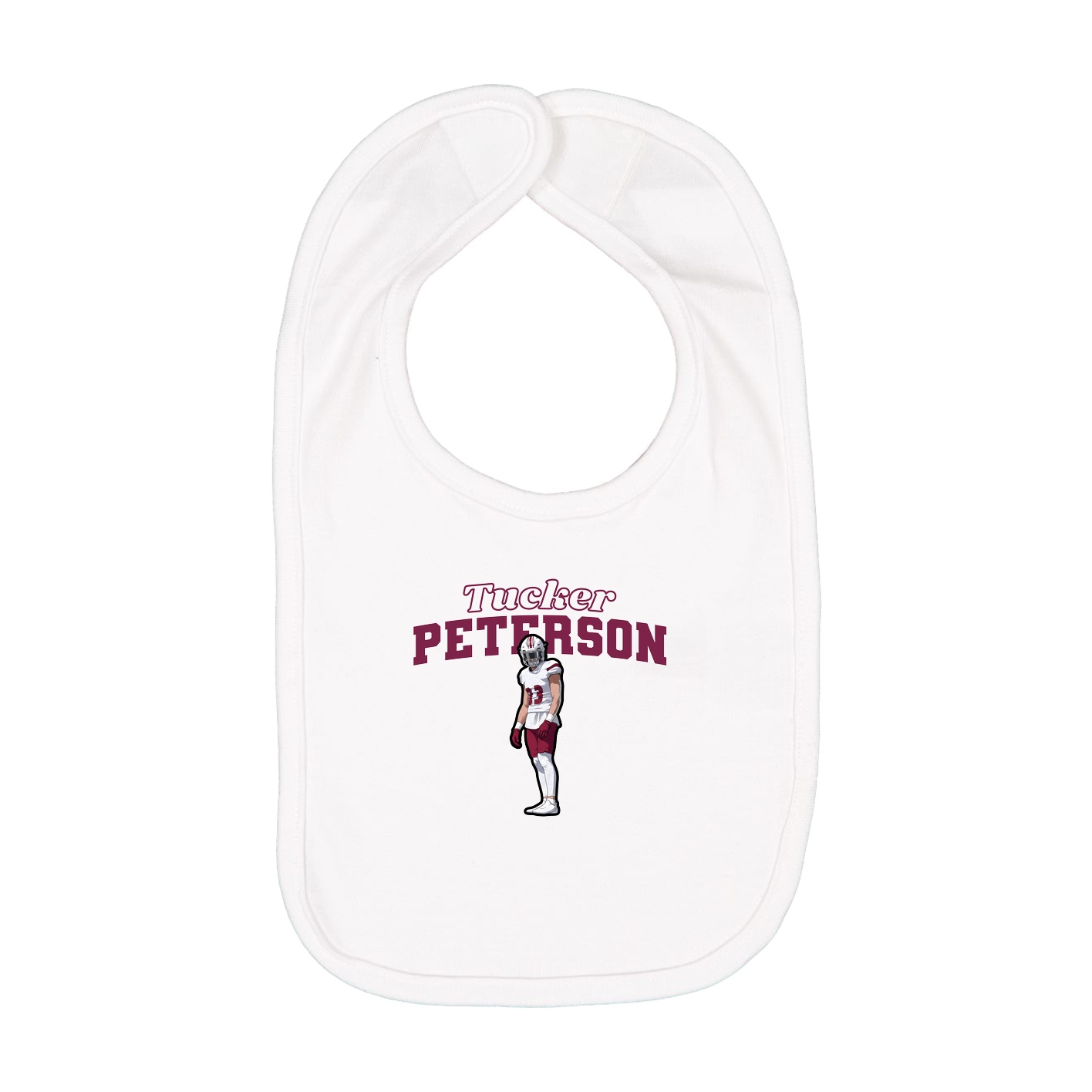 Infant Bib — Name Arch in White
