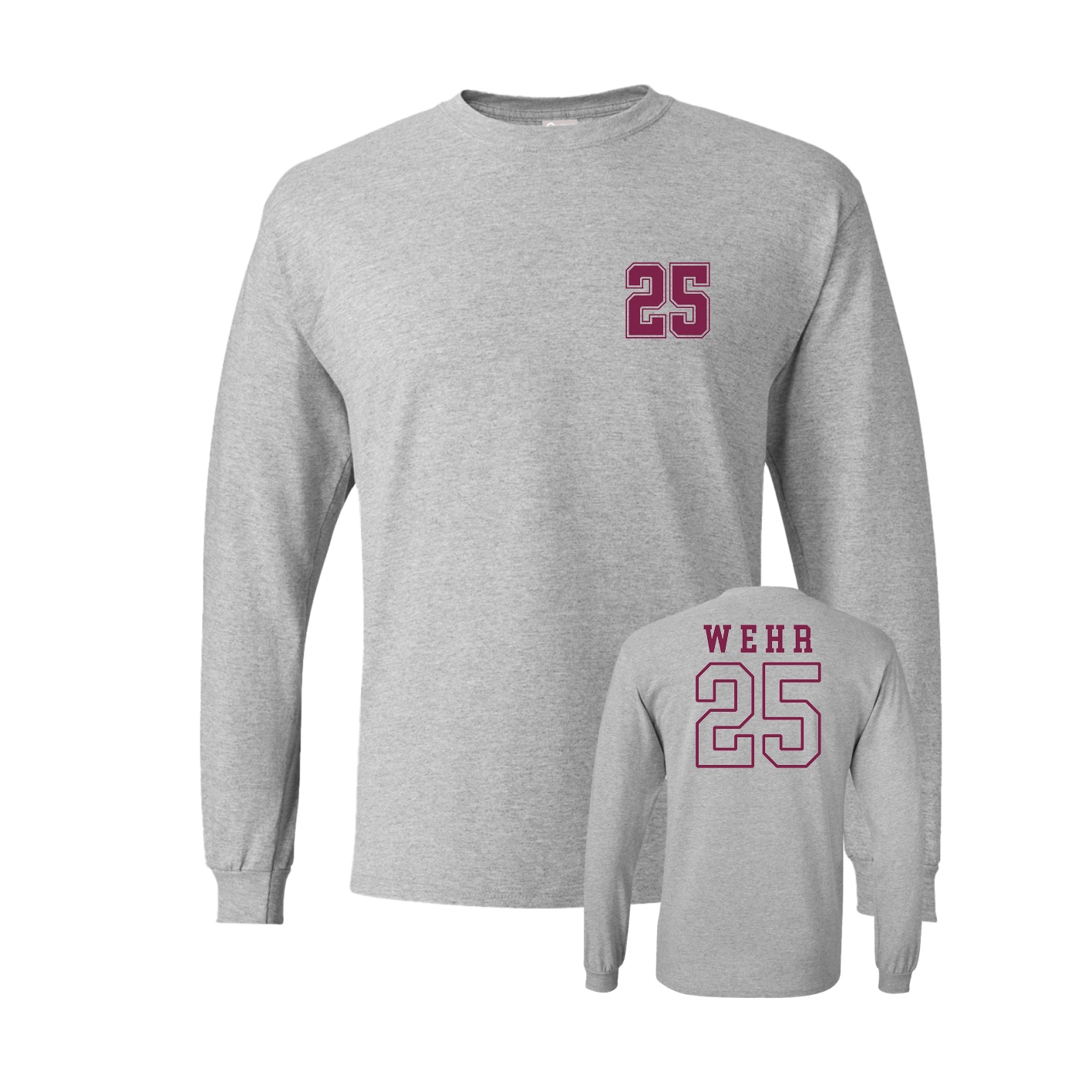 Long Sleeve Tee — Chest Back in Grey