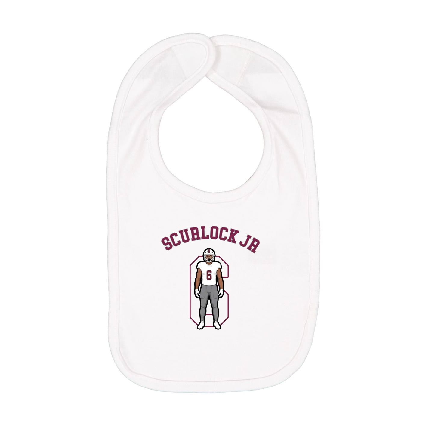 Infant Bib — Shirsey Arch in White